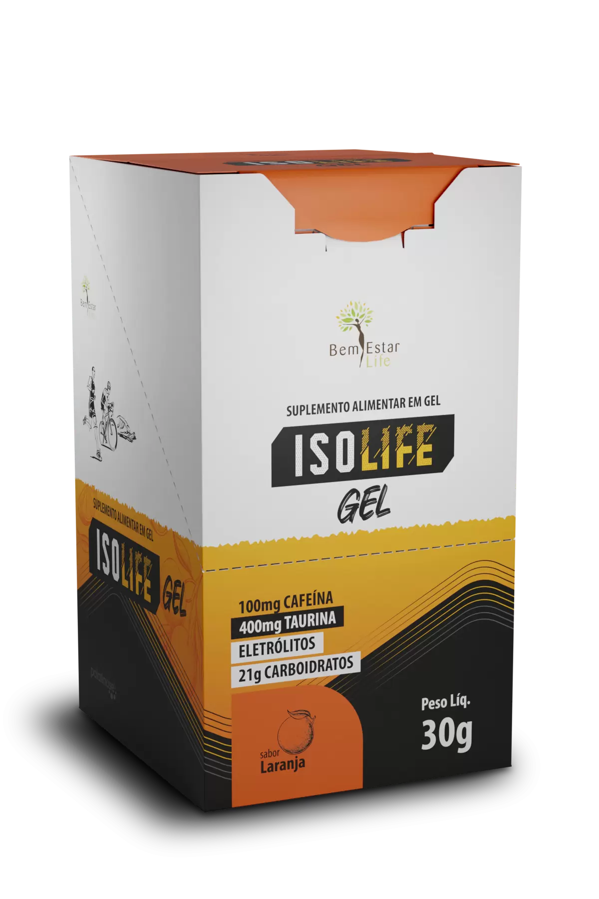 ISO LIFE GEL CARBO - CX 10 SACHE - SABOR LARANJA