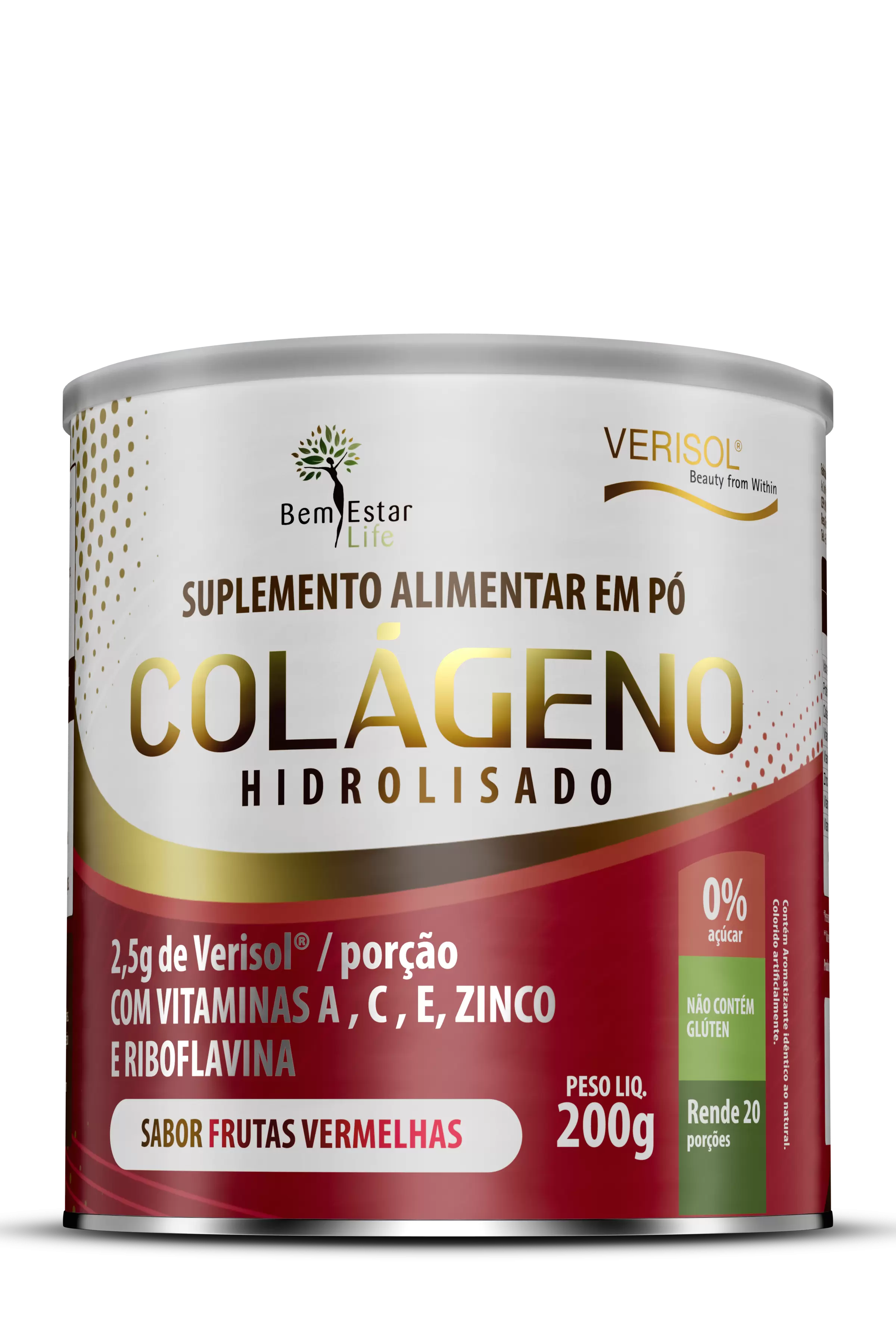 COLAGENO EM PO COM VERISOL SABOR FRUTAS VERMELHAS 