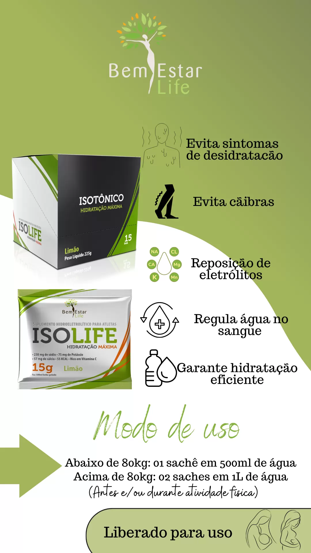 ISOLIFE - SABOR LIMAO - CX 15 UNID 