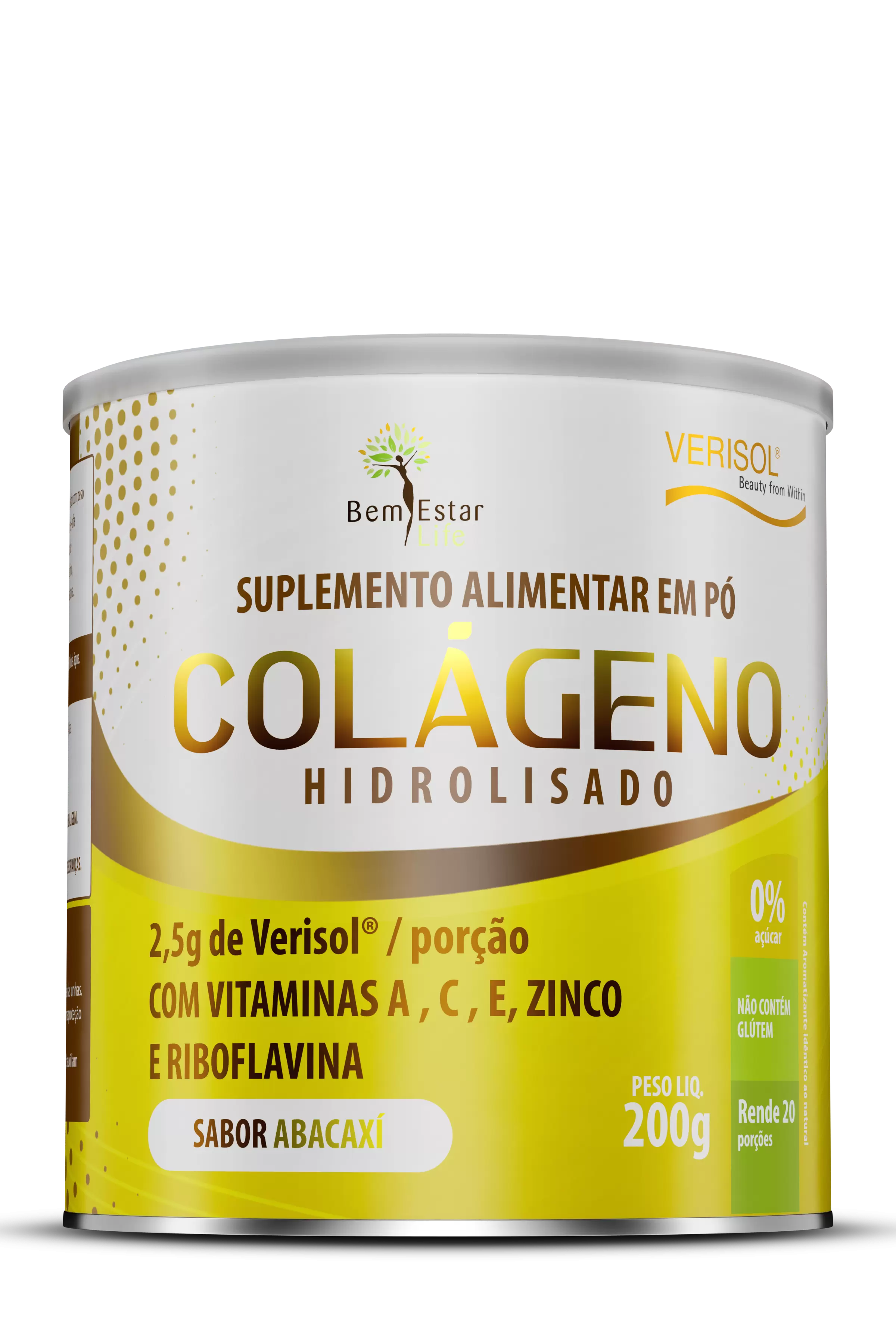 COLAGENO EM PO COM VERISOL SABOR ABACAXI 