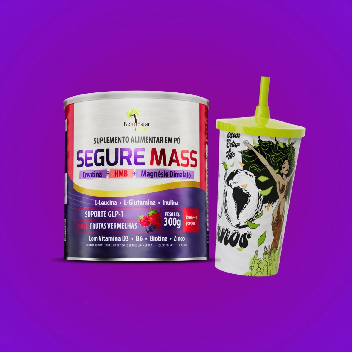 SEGURE MASS 300gr SABOR FRUTAS VERMELHAS - GANHA COPO COMEMORATIVO 500 ml.