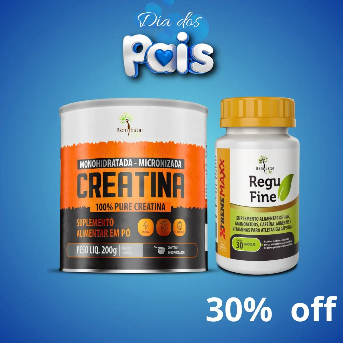 OFERTA - CREATINA 200GR + REGU FINE XTREME MAXX 30 CAPS