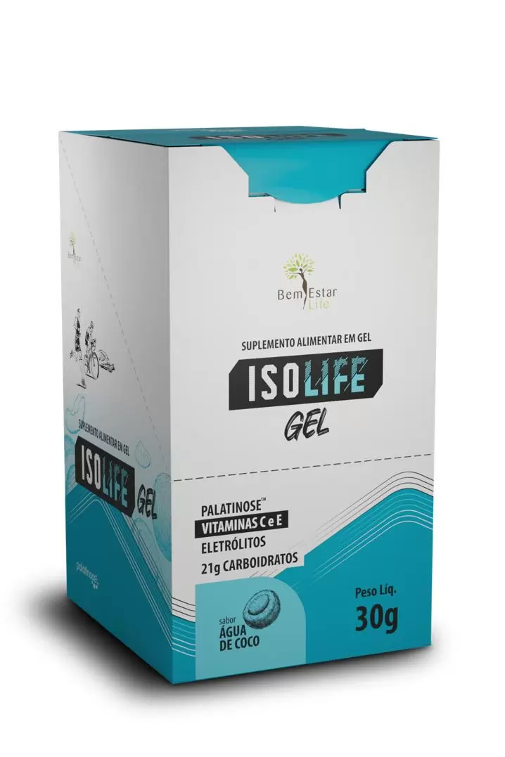 ISO LIFE GEL CARBO - CX.10 SACHE - SABOR AGUA DE COCO 