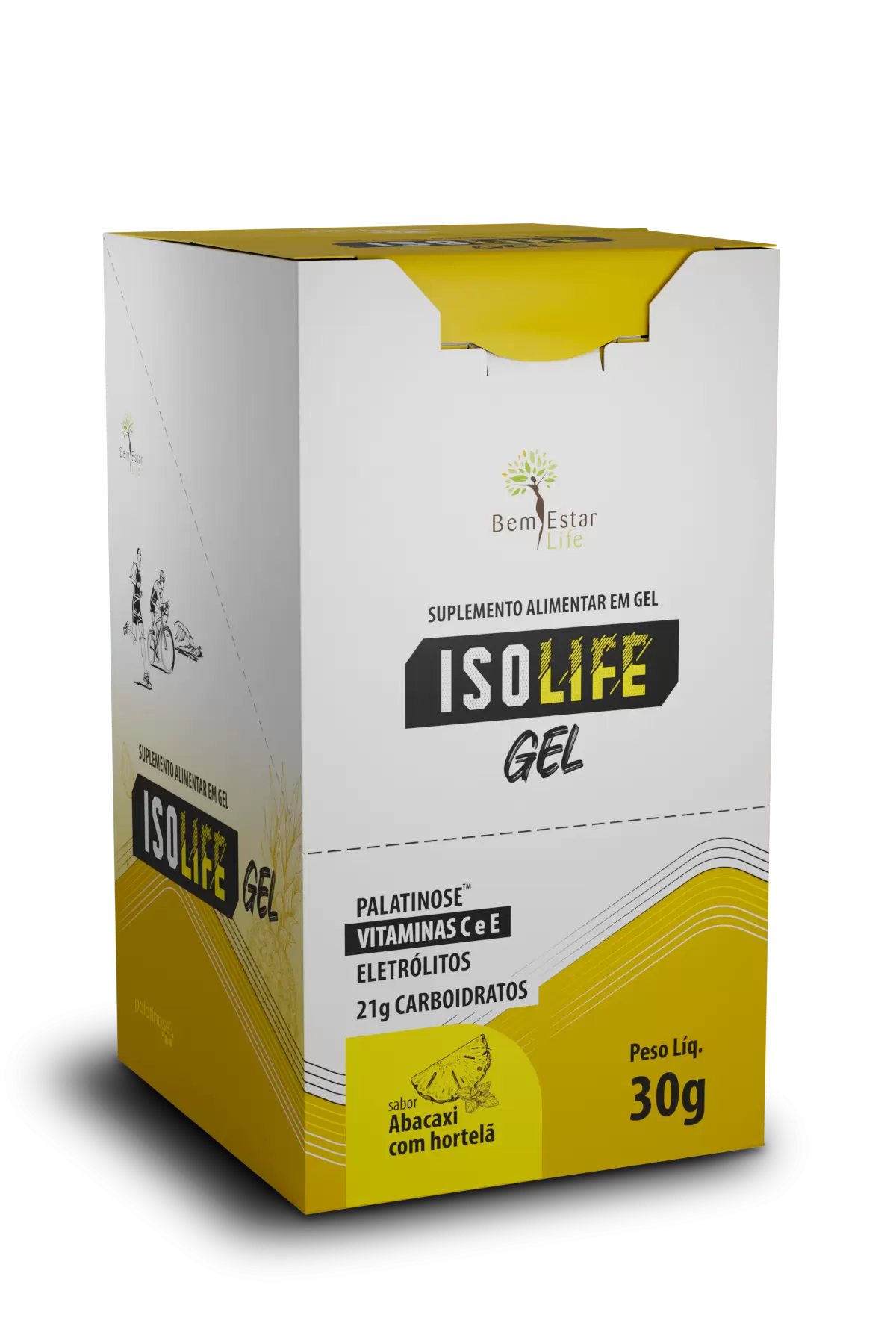 ISO LIFE GEL CARBO - CX 10 SACHE - SABOR ABACAXI COM HORTELA