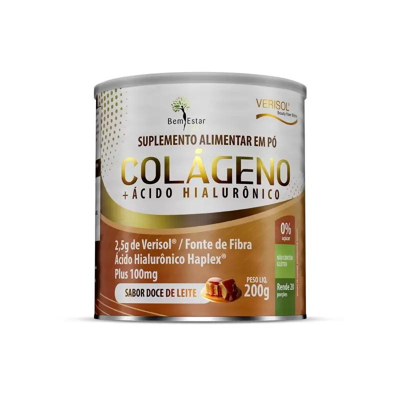 COLAGENO VERISOL EM PO COM ACIDO HIALURONICO, SABOR DOCE DE LEITE 