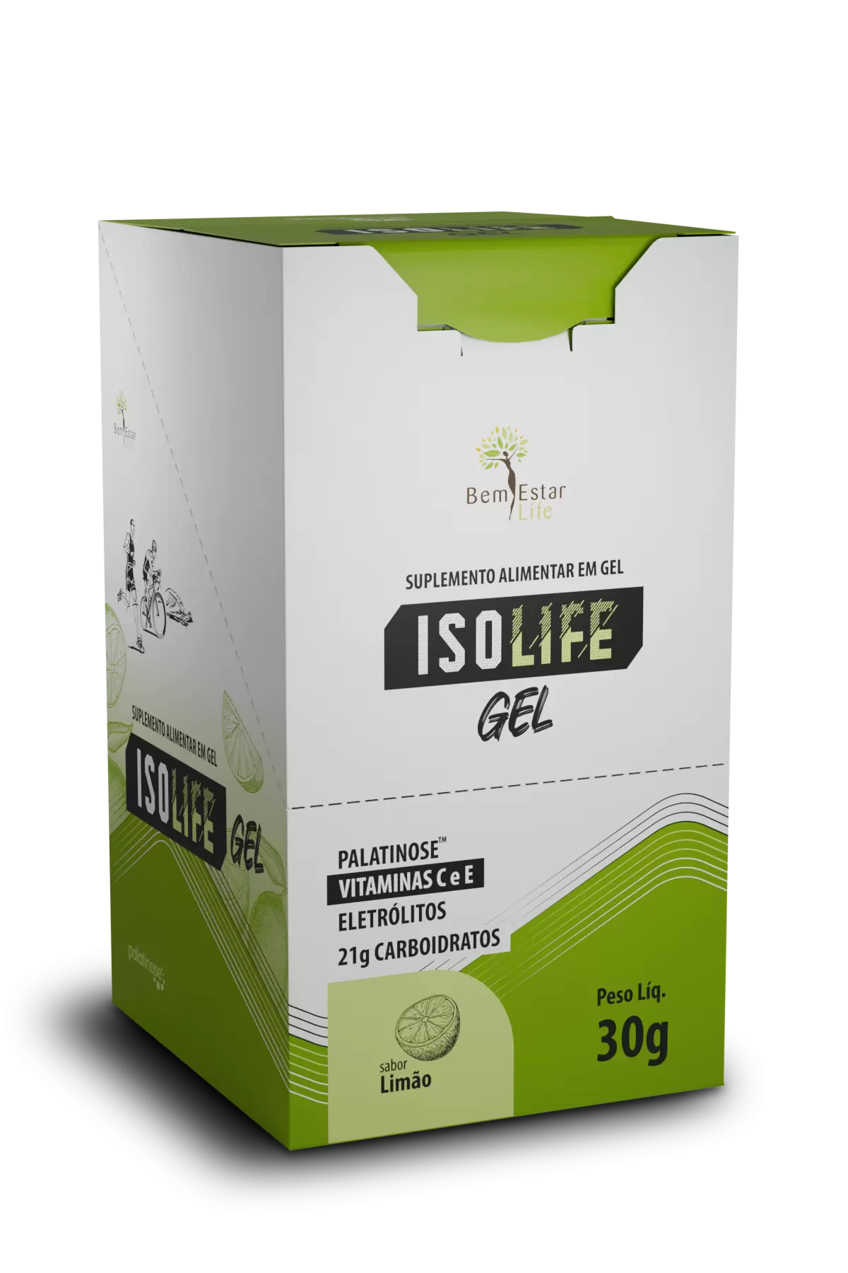 ISO LIFE GEL CARBO - CX 10 SACHE - SABOR LIMAO