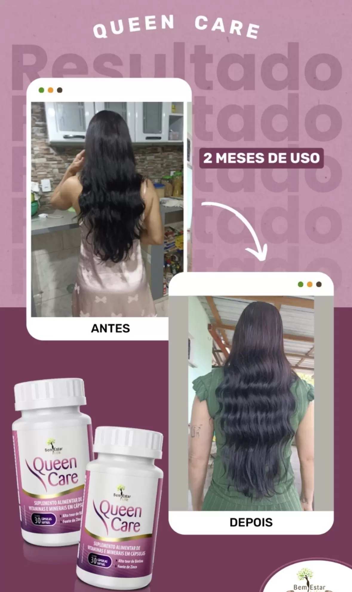 OFERTA Maio - QUEEN CARE + COPO CANUDO ROSA