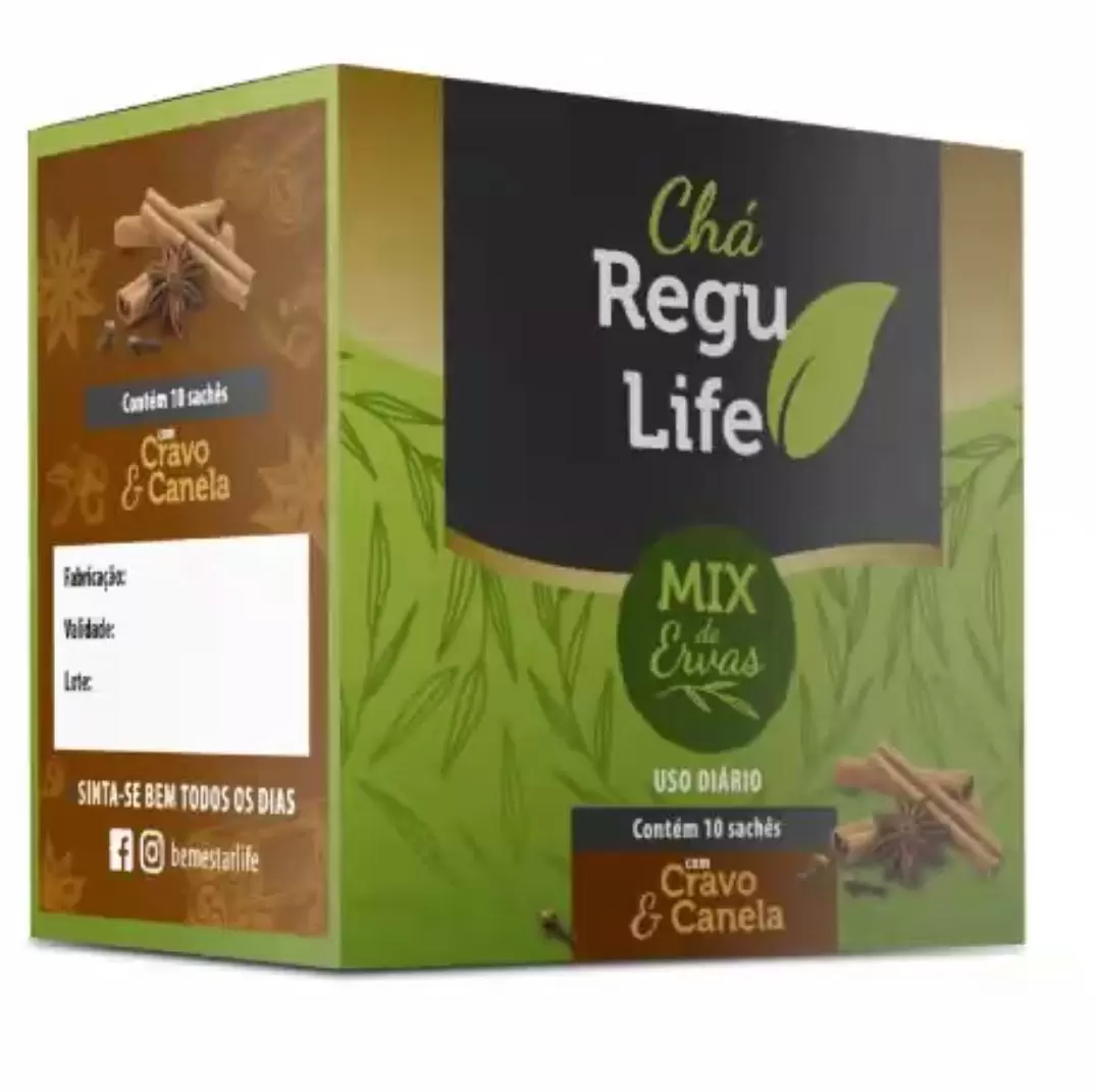 CHA REGU LIFE - 10 SACHE CRAVO E CANELA