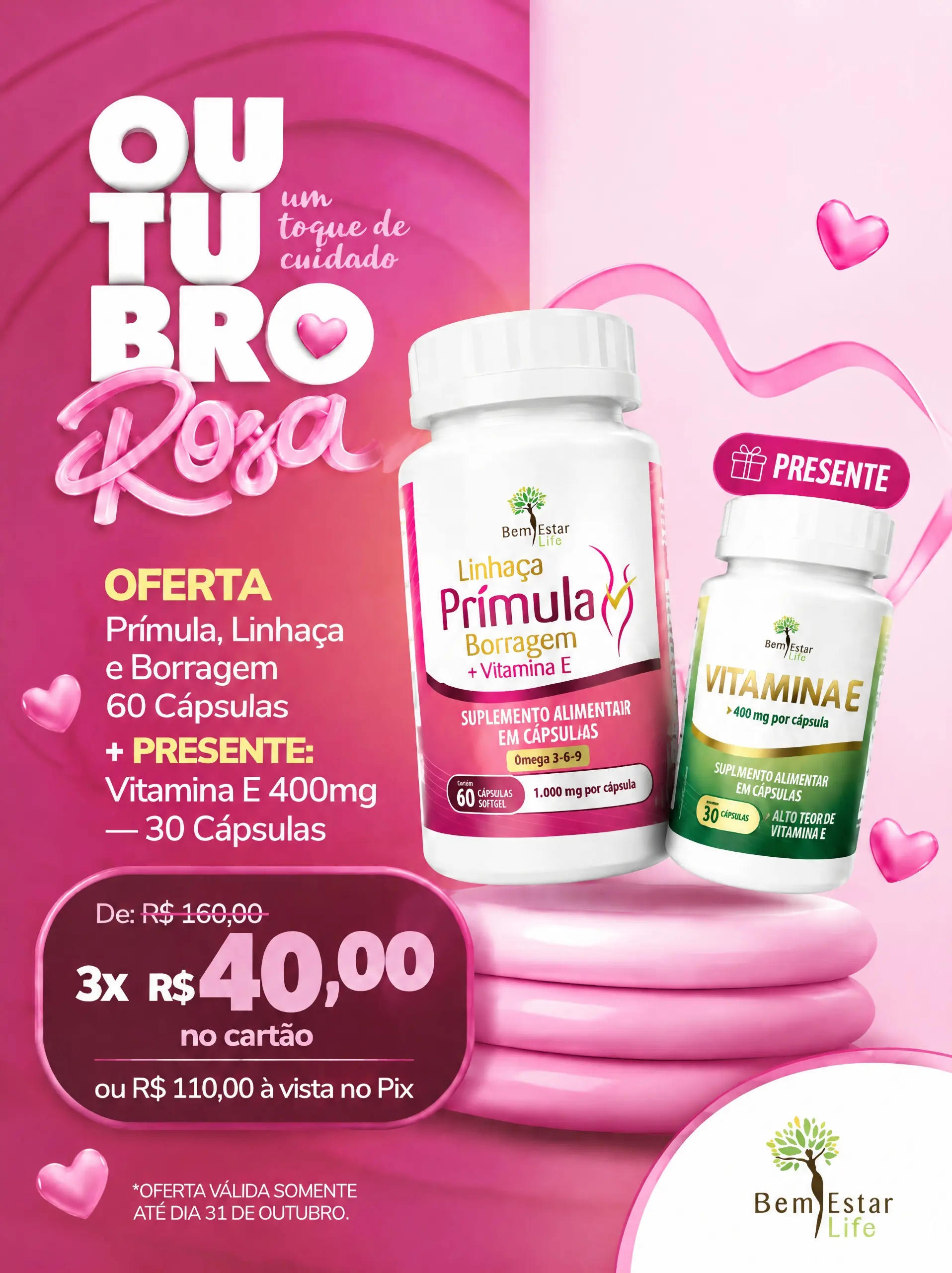 OFERTA PRIMULA 60 CAPS + BRINDE VITAMINA E DE 30 CAPSULAS