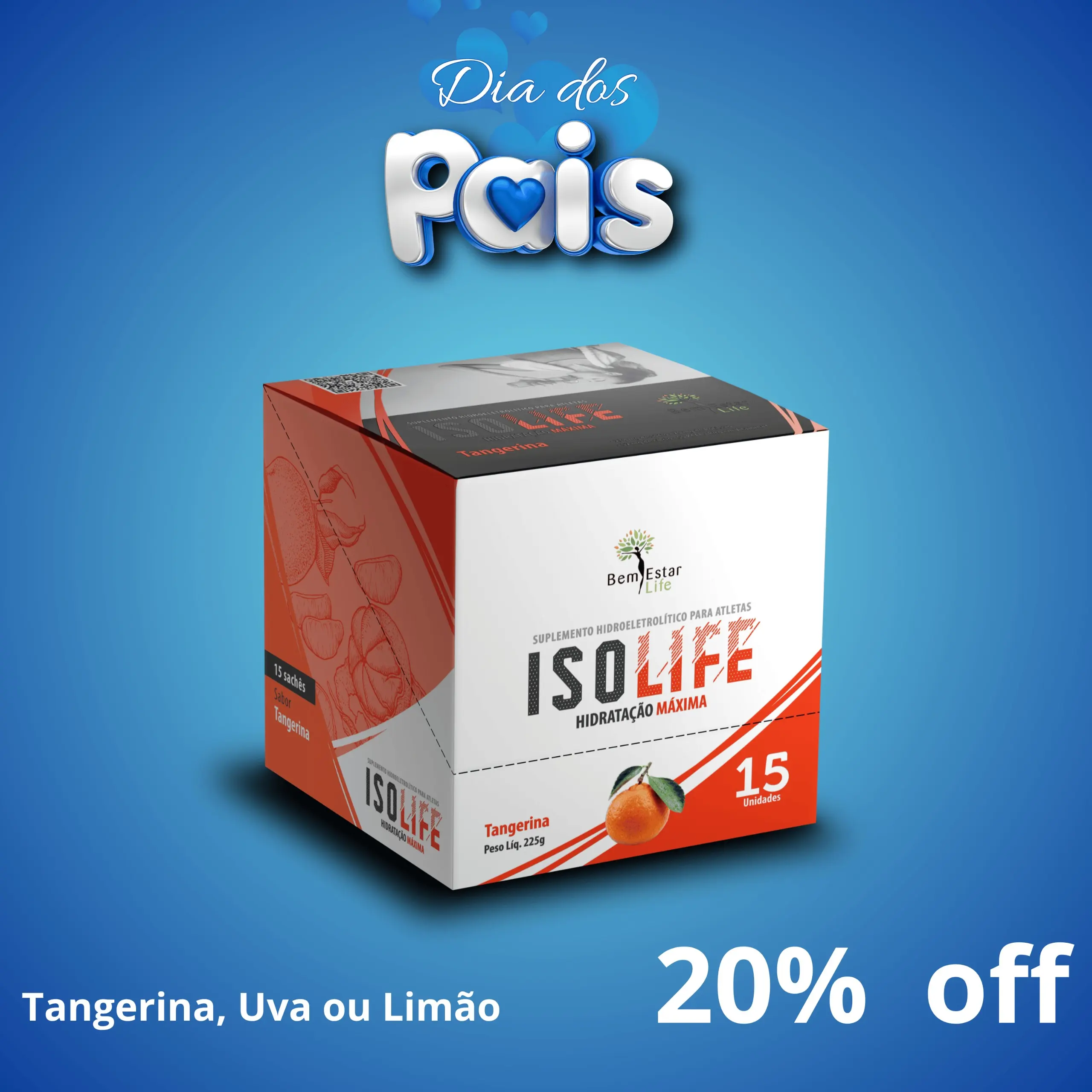 OFERTA - ISOLIFE SABOR TANGERINA - CX 15 UNID
