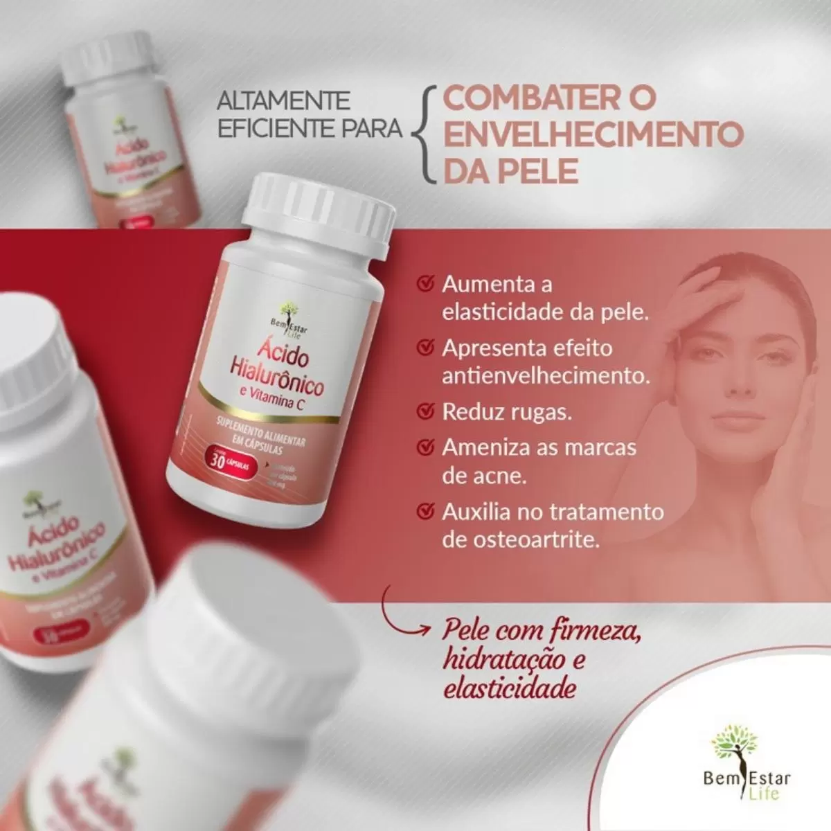 ACIDO HIALURONICO COM VITAMINA C 30 capsulas