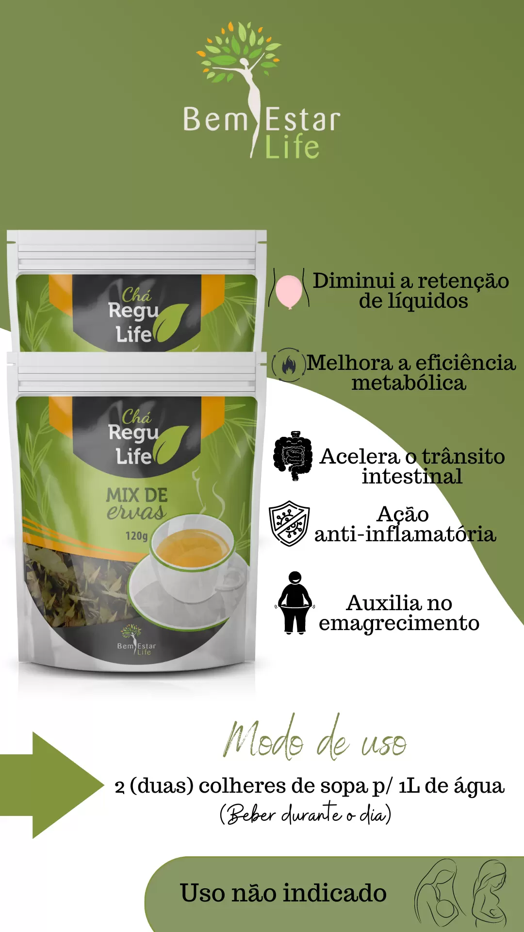 Kit Detox ( Regu Fine Green + Chá Regu Life + Abacate 30 caps)
