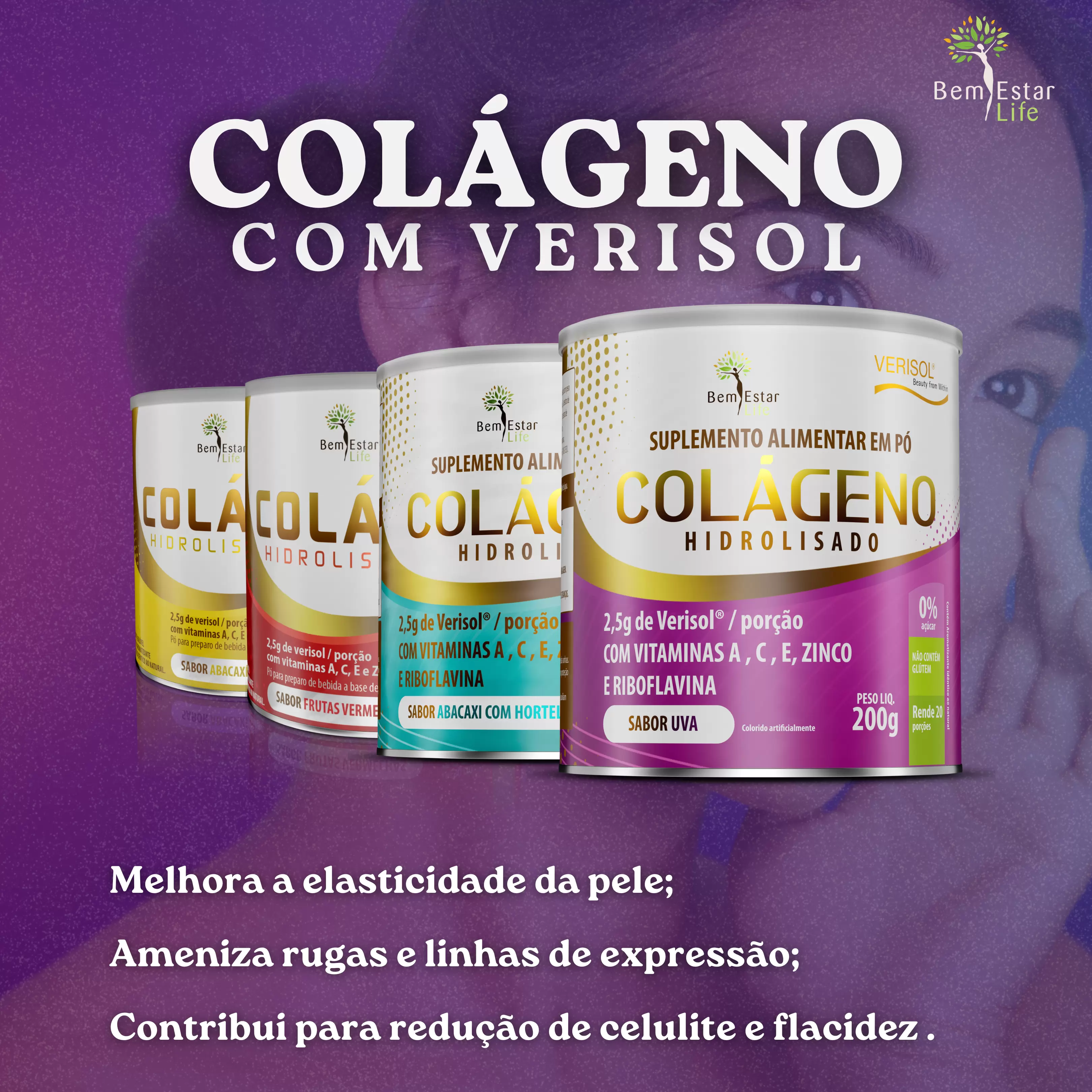 COLAGENO EM PO COM VERISOL SABOR UVA